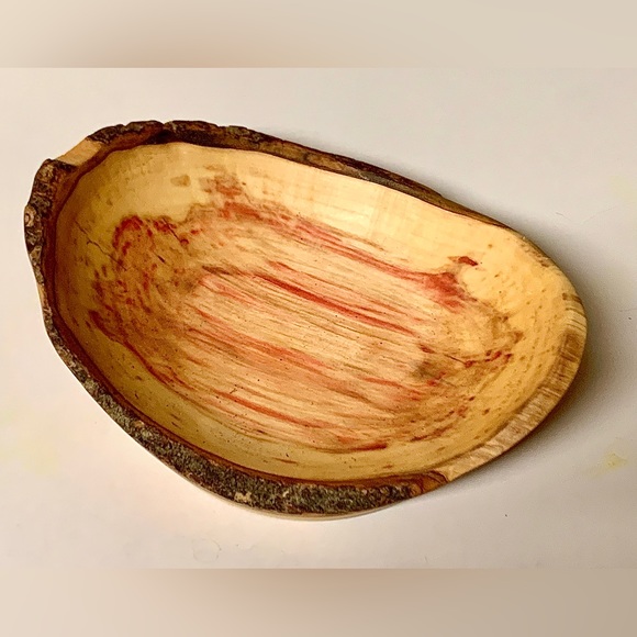 Hand Crafted Raw Edge Live Wood FLAMING BOX ELDER Bowl - Picture 6 of 16
